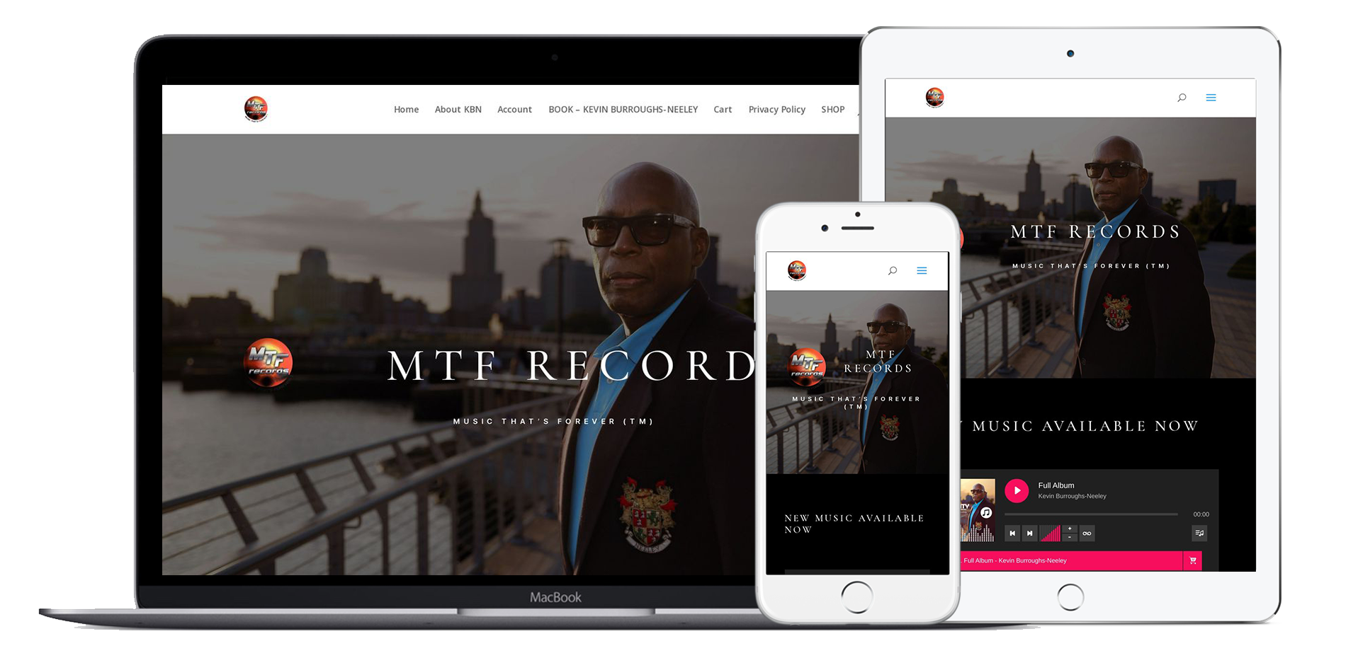 kbnmusic website website image template mockup